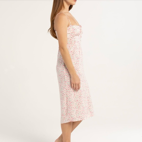 RSQ Midi Dress Pink Floral Large (Young Woman) - Picture 4 of 5